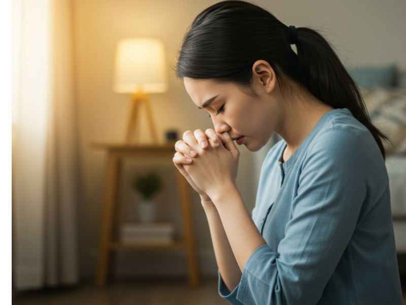 a mother praying